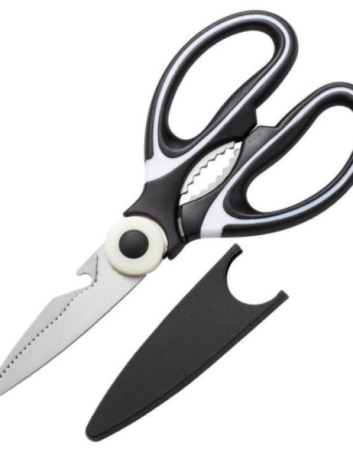 Multifunctional Kitchen Shears Stainless Steel Panda Scissors with Plastic Protective Cover for Chicken Fish Meat Vegetable