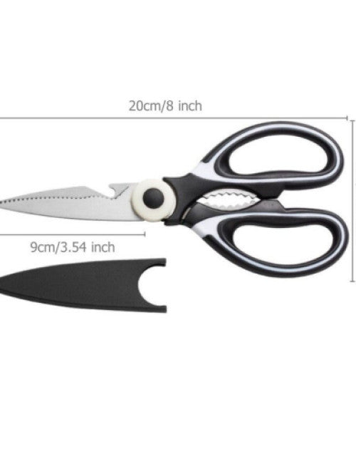 Multifunctional Kitchen Shears Stainless Steel Panda Scissors with Plastic Protective Cover for Chicken Fish Meat Vegetable